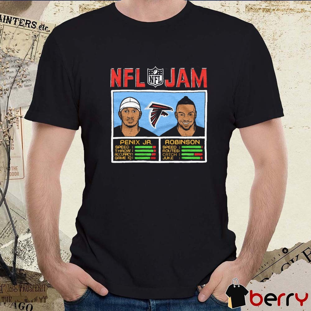 NFL Jam Atlanta Falcons Michael Penix Jr. And Bijan Robinson 2025 t-shirt