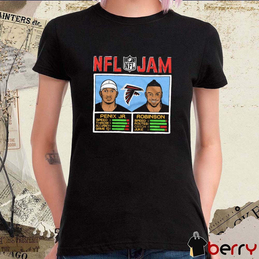 NFL Jam Atlanta Falcons Michael Penix Jr. And Bijan Robinson 2025 t-shirt