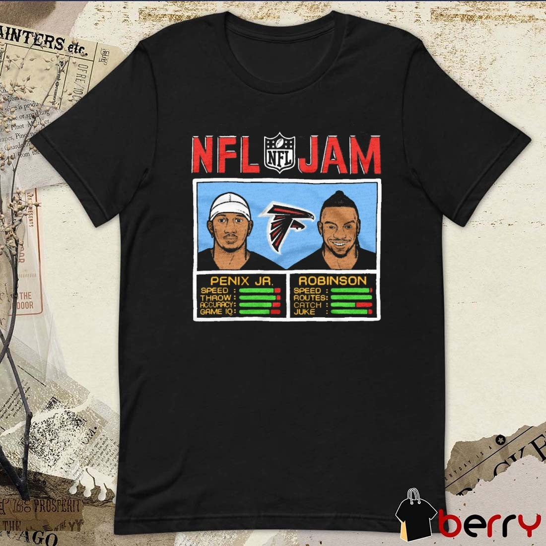 NFL Jam Atlanta Falcons Michael Penix Jr. And Bijan Robinson 2025 t-shirt
