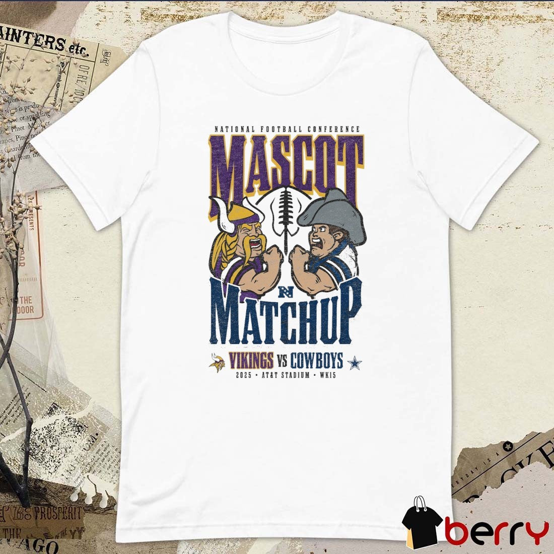 NFL Mascot Matchup Minnesota Vikings Vs Dallas Cowboys 2025 AT&T Stadium Week 15 t-shirt
