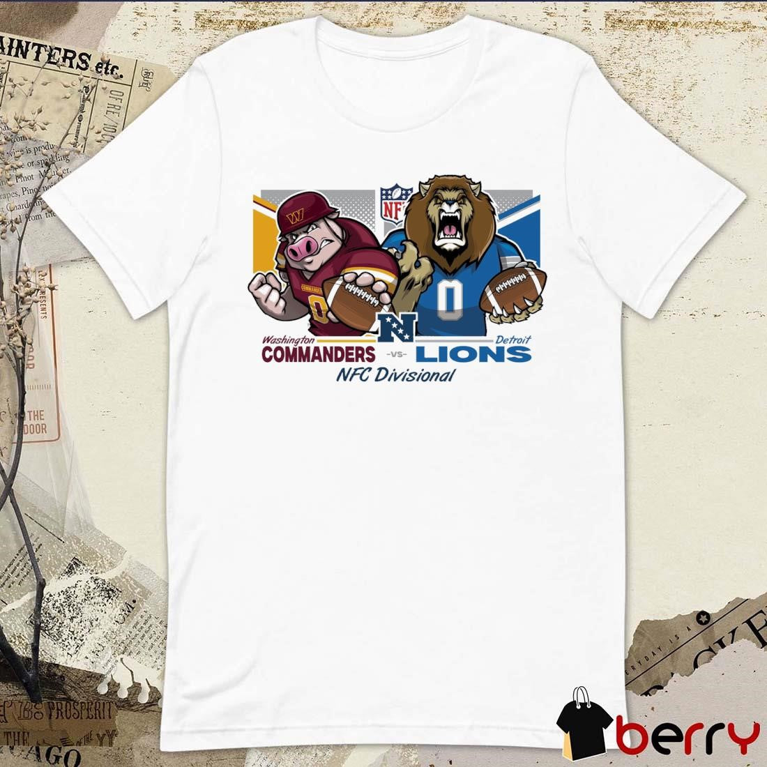 NFL Washington Commanders Vs Detroit Lions NFC Divisional Matchups Mascot t-shirt