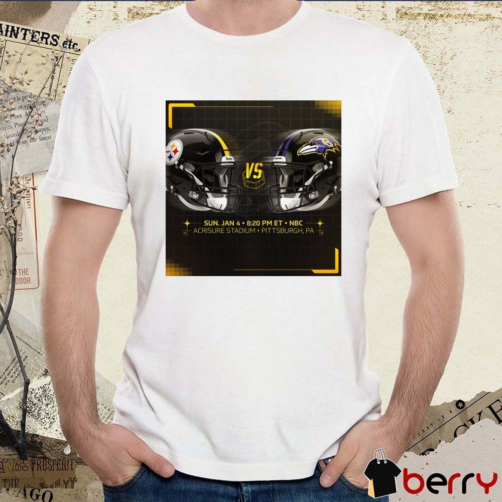 NFL Week 18 Pittsburgh Steelers Vs Baltimore Ravens Acrisure Stadium in Pittsburgh, PA Helmets Poster t-shirt