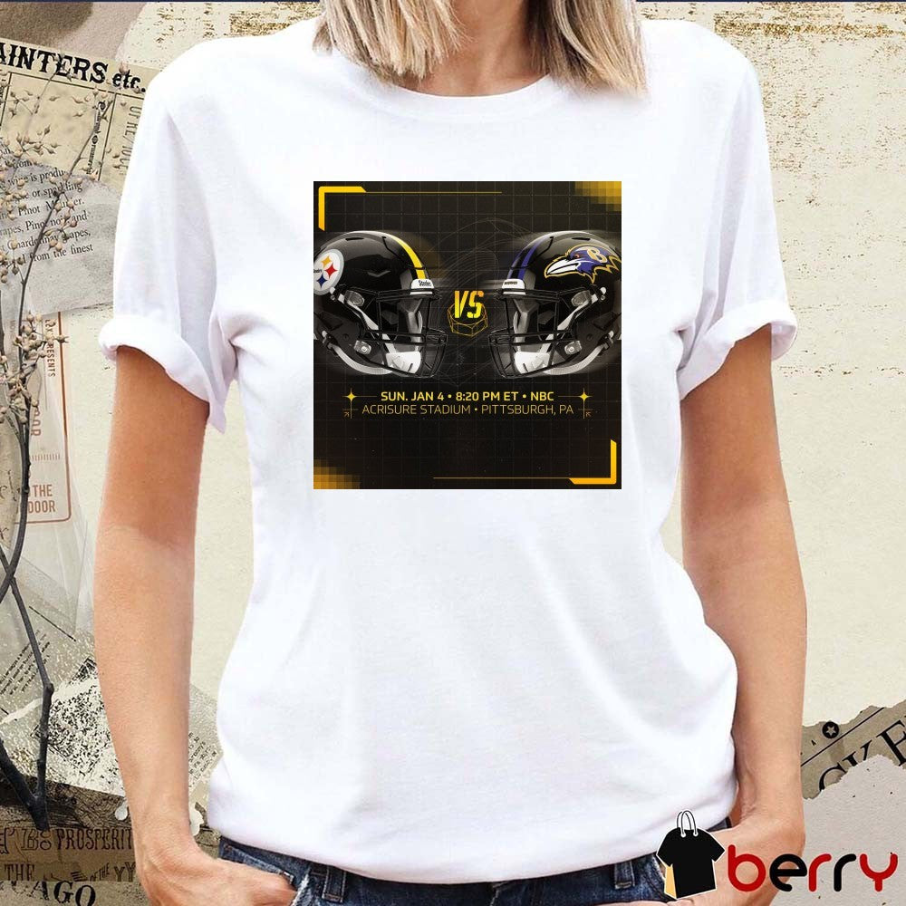 NFL Week 18 Pittsburgh Steelers Vs Baltimore Ravens Acrisure Stadium in Pittsburgh, PA Helmets Poster t-shirt