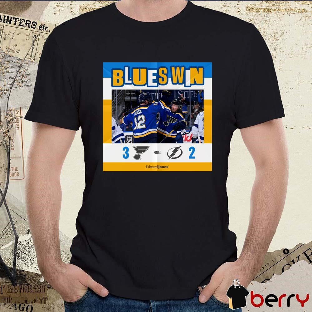 NHL Final Blues Win St. Louis Blues Vs Tampa Bay Lightning 3 – 2 Score Poster t-shirt
