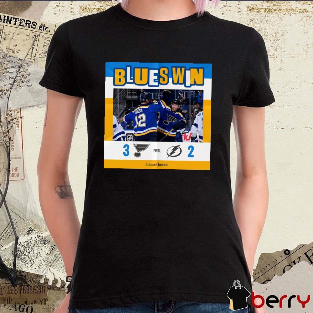 NHL Final Blues Win St. Louis Blues Vs Tampa Bay Lightning 3 – 2 Score Poster t-shirt