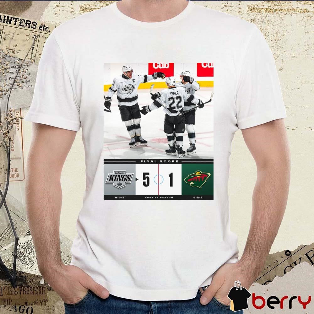 NHL Final Score Los Angeles Kings Vs Minnesota Wild 5 – 1 2024-25 Season Poster t-shirt