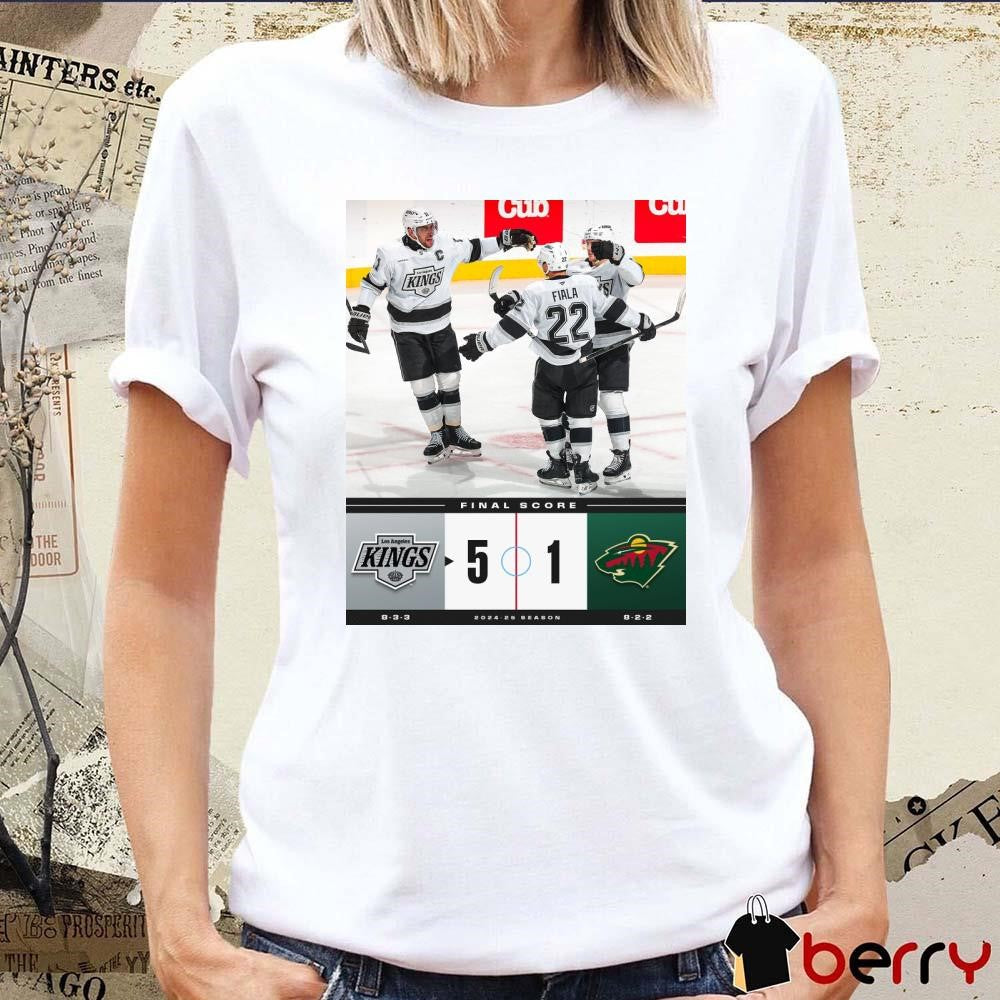 NHL Final Score Los Angeles Kings Vs Minnesota Wild 5 – 1 2024-25 Season Poster t-shirt