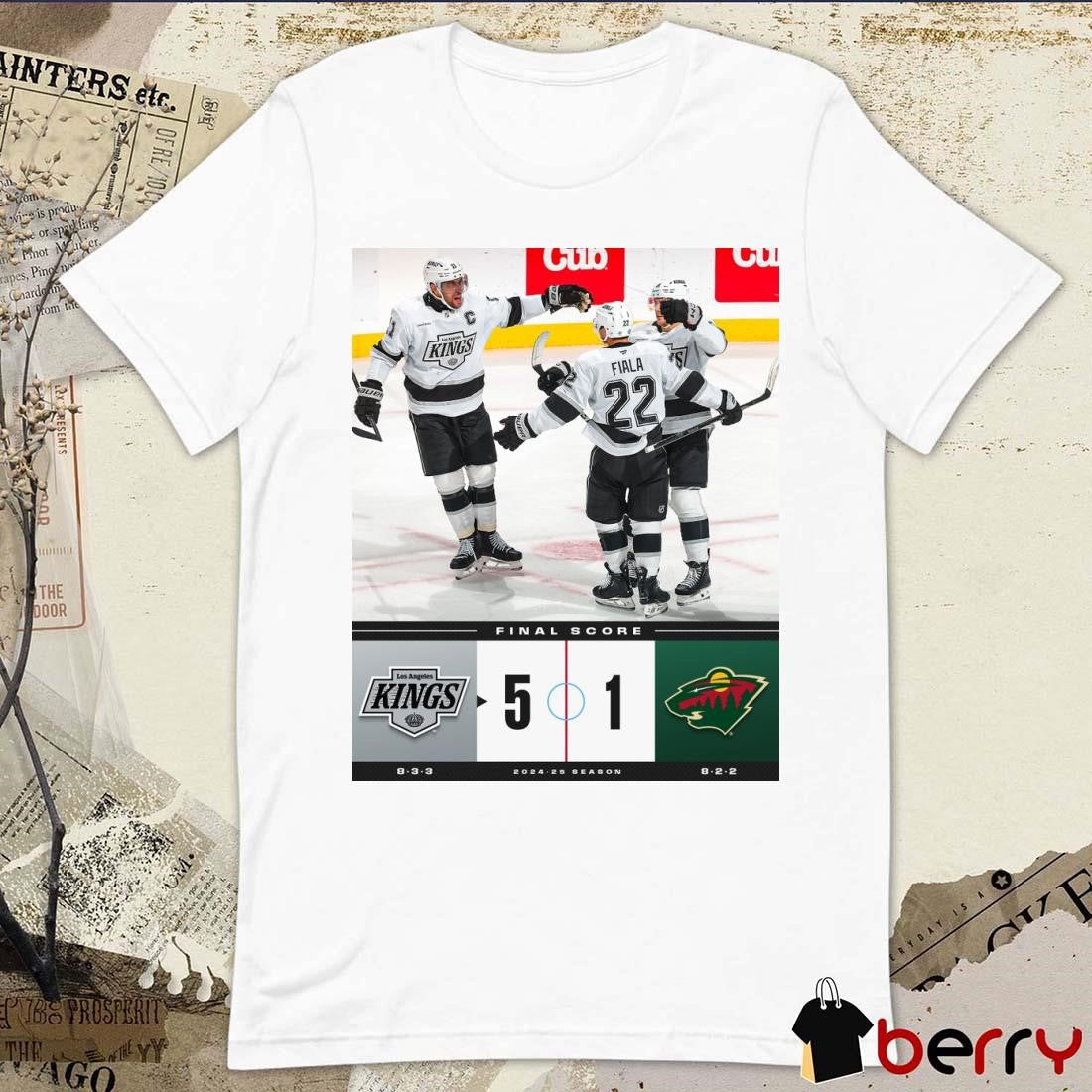 NHL Final Score Los Angeles Kings Vs Minnesota Wild 5 – 1 2024-25 Season Poster t-shirt
