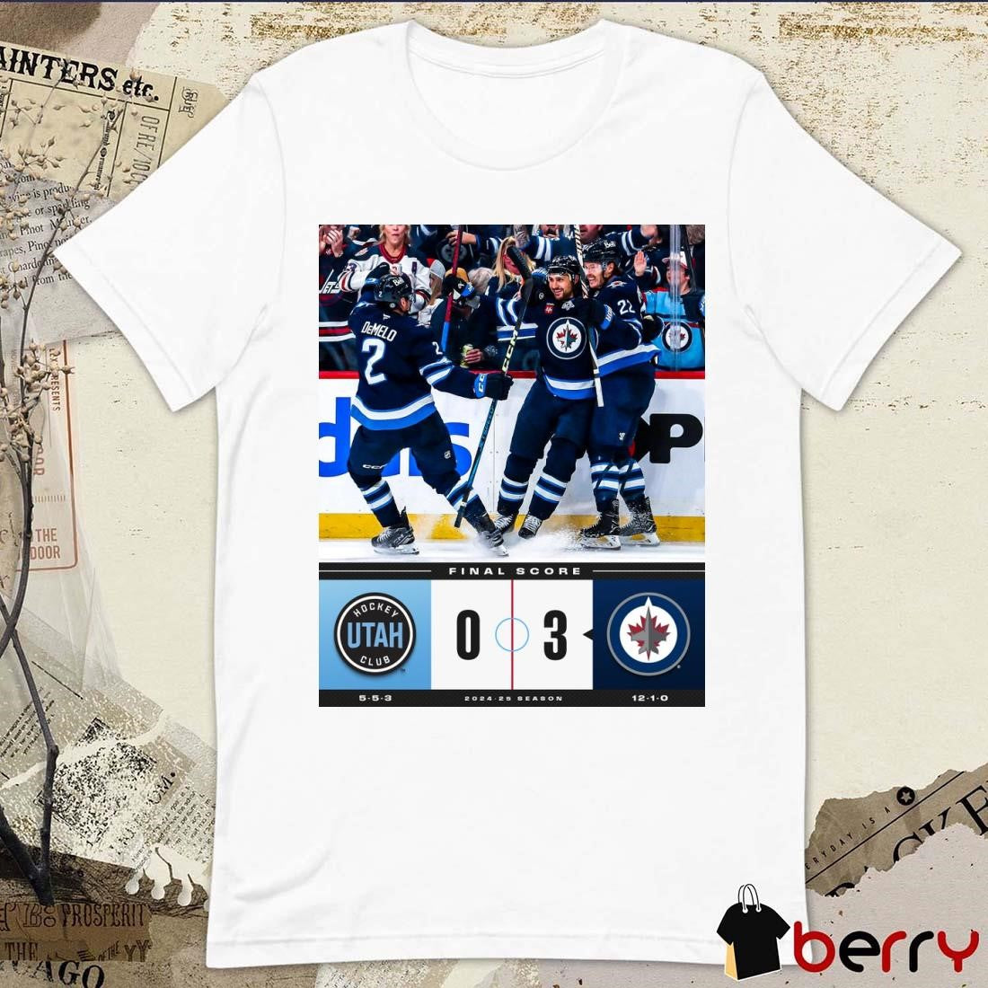 NHL Final Score Utah Hockey Club Vs Winnipeg Jets 0 – 3 2024-25 Season Poster t-shirt
