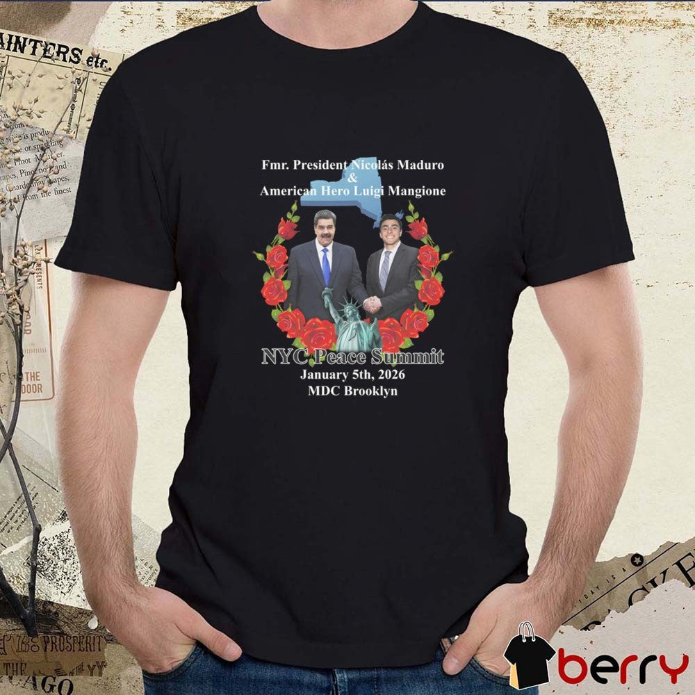 NYC Peace Summit Fmr. President Nicolás Maduro and American Hero Luigi Mangione t-shirt