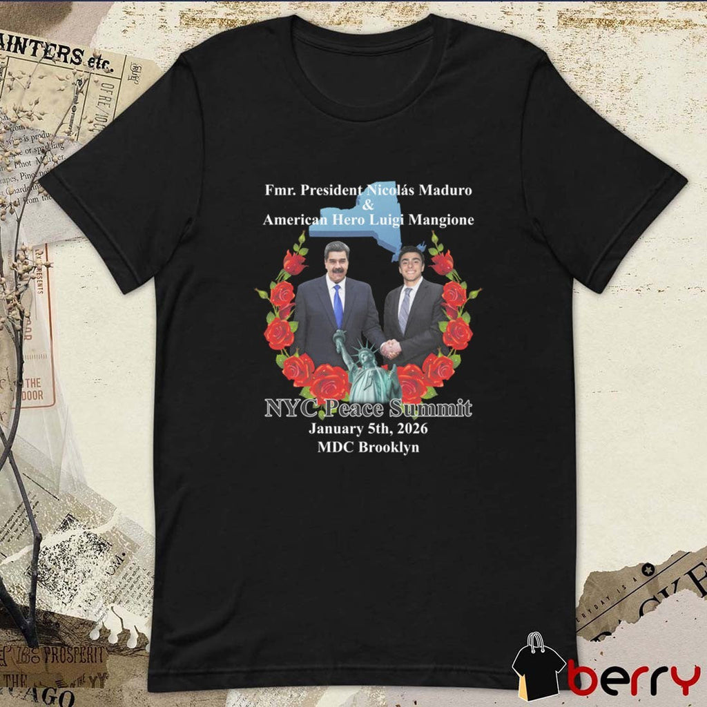 NYC Peace Summit Fmr. President Nicolás Maduro and American Hero Luigi Mangione t-shirt