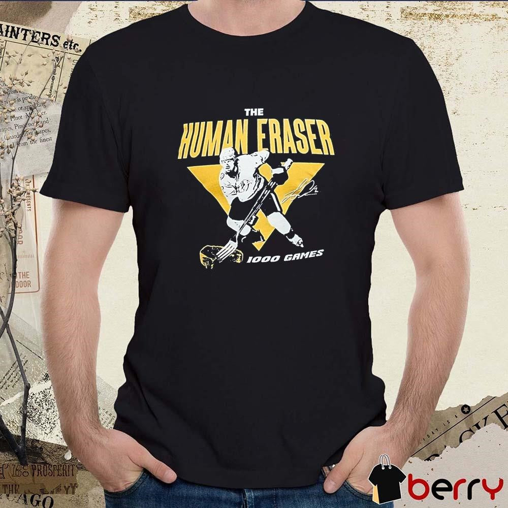 Nashville Predators The Human Fraser 1000 Games Signature t-shirt