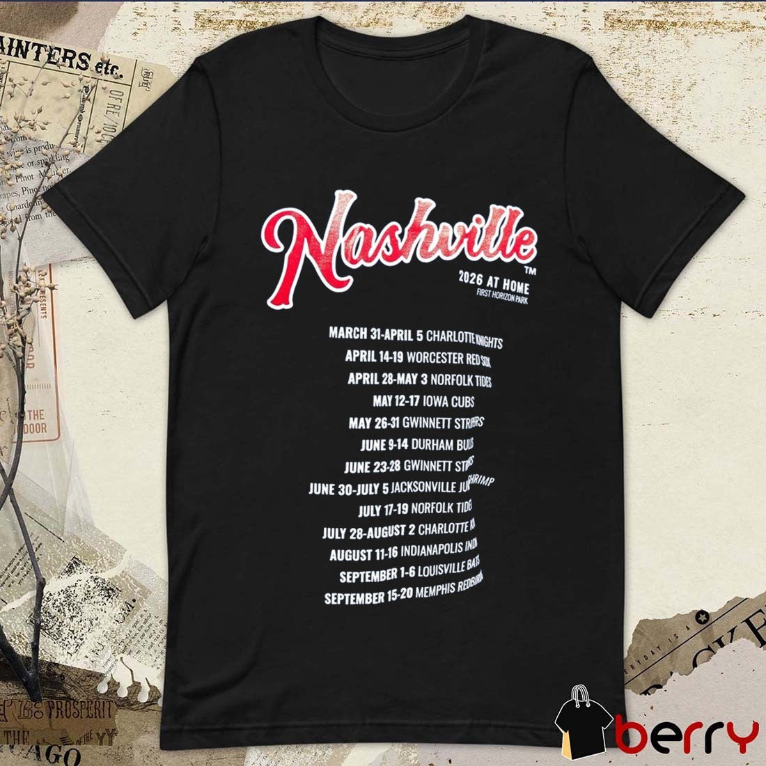 Nashville Sounds Baseball 2026 At Home First Horizon Park t-shirt