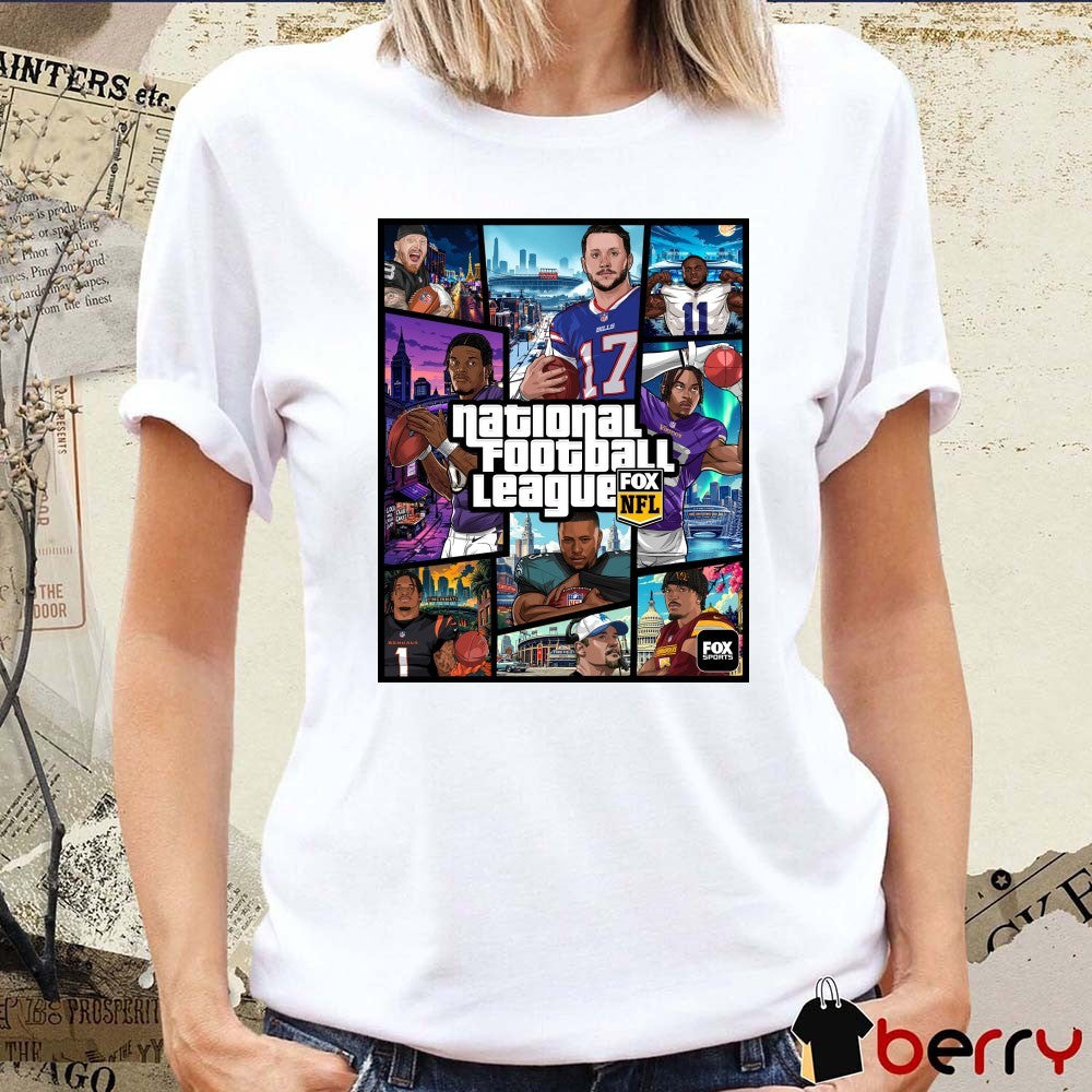 National Football League FOX NFL Maxx Crosby Josh Allen Micah Parsons Lamar Jackson Justin Jefferson Poster t-shirt