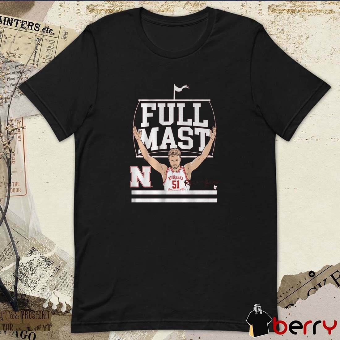 Nebraska Huskers Basketball Rienk Mast Full Mast Signature t-shirt