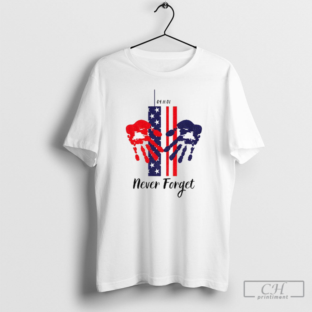 Official Never Forget 9 11 Handprint September 11 Memorial Shirt