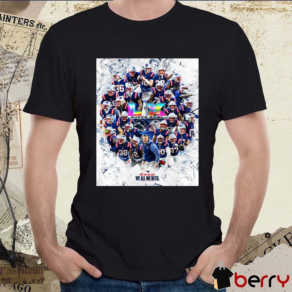 New England Patriots 2025 NFL Super Bowl LX We All We Got We All We Need t-shirt