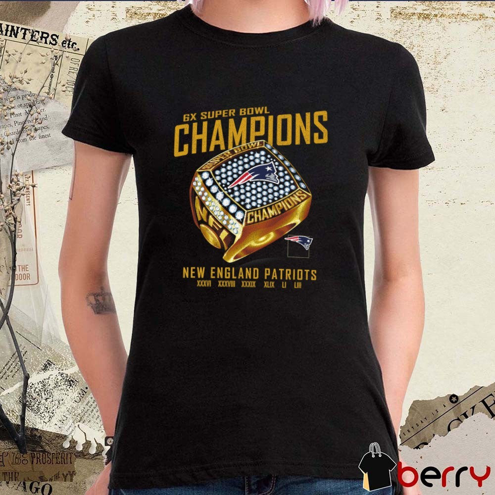 New England Patriots 6X Super Bowl Champions Ring ’47 t-shirt