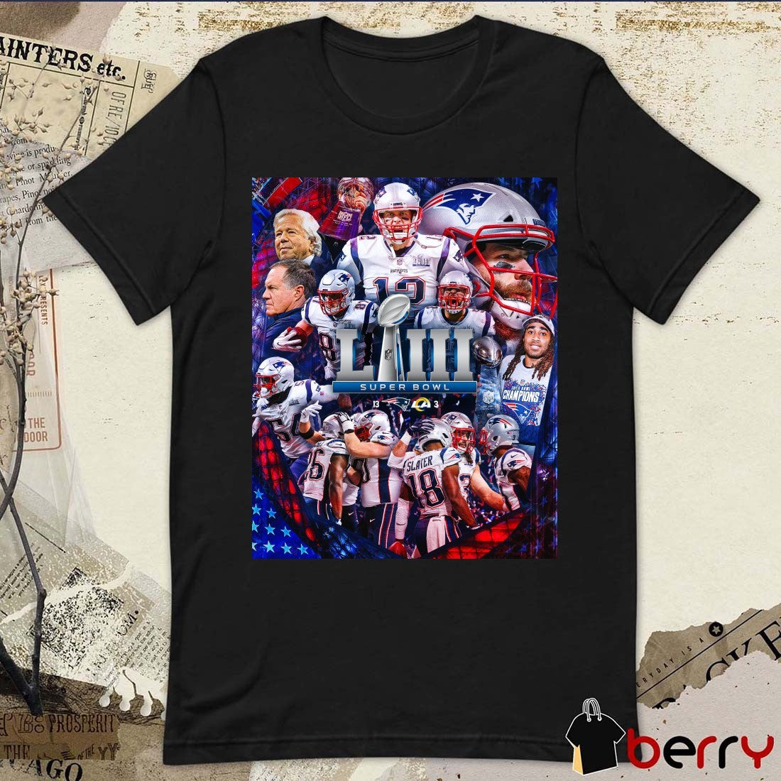 New England Patriots Super Bowl LIII Super Bowl Round 2 vs. The Rams Poster t-shirt