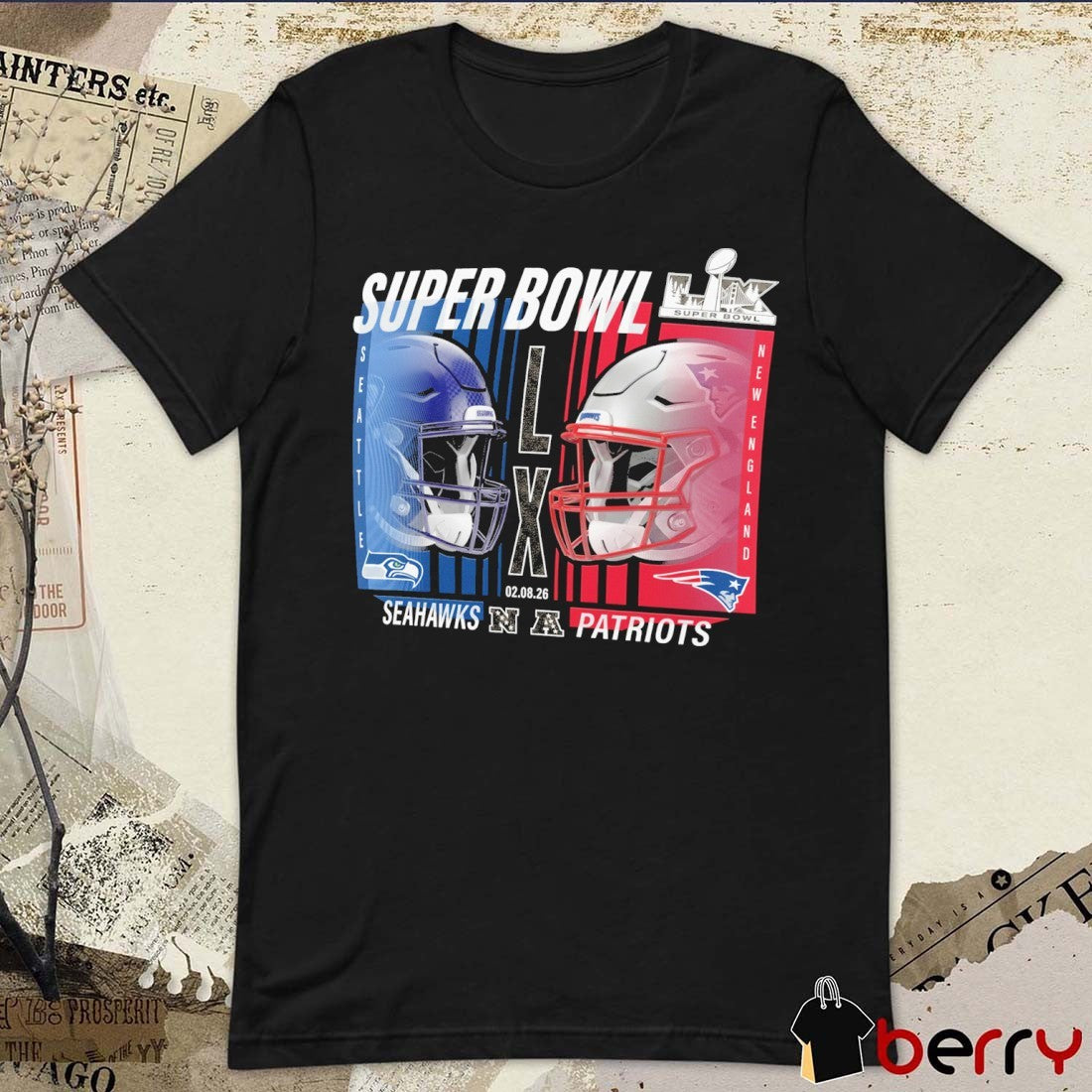 New England Patriots vs. Seattle Seahawks Super Bowl LX Matchup Final Battle 02.08.2026 t-shirt