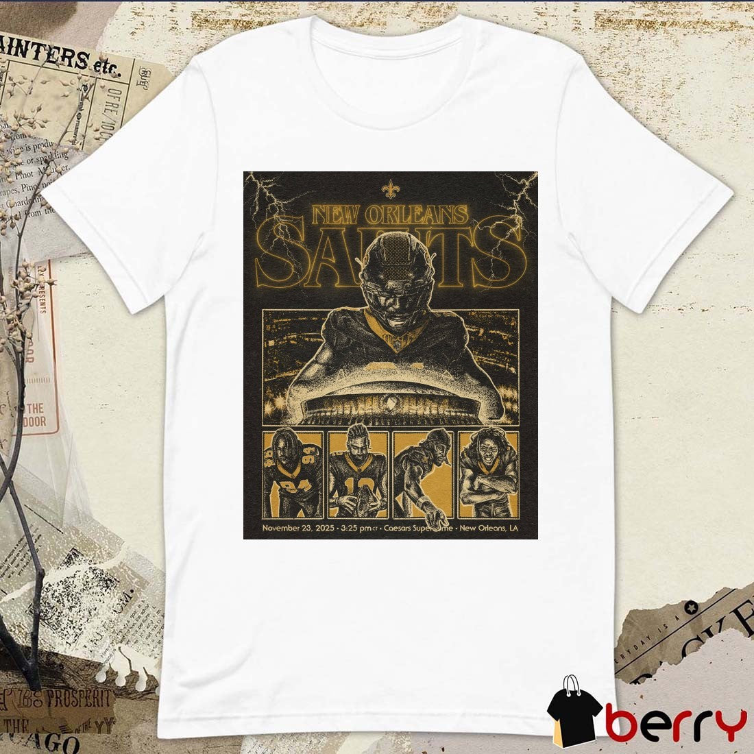 New Orleans Saints November 23, 2025 Caesars Superdome in New Orleans, LA Poster t-shirt