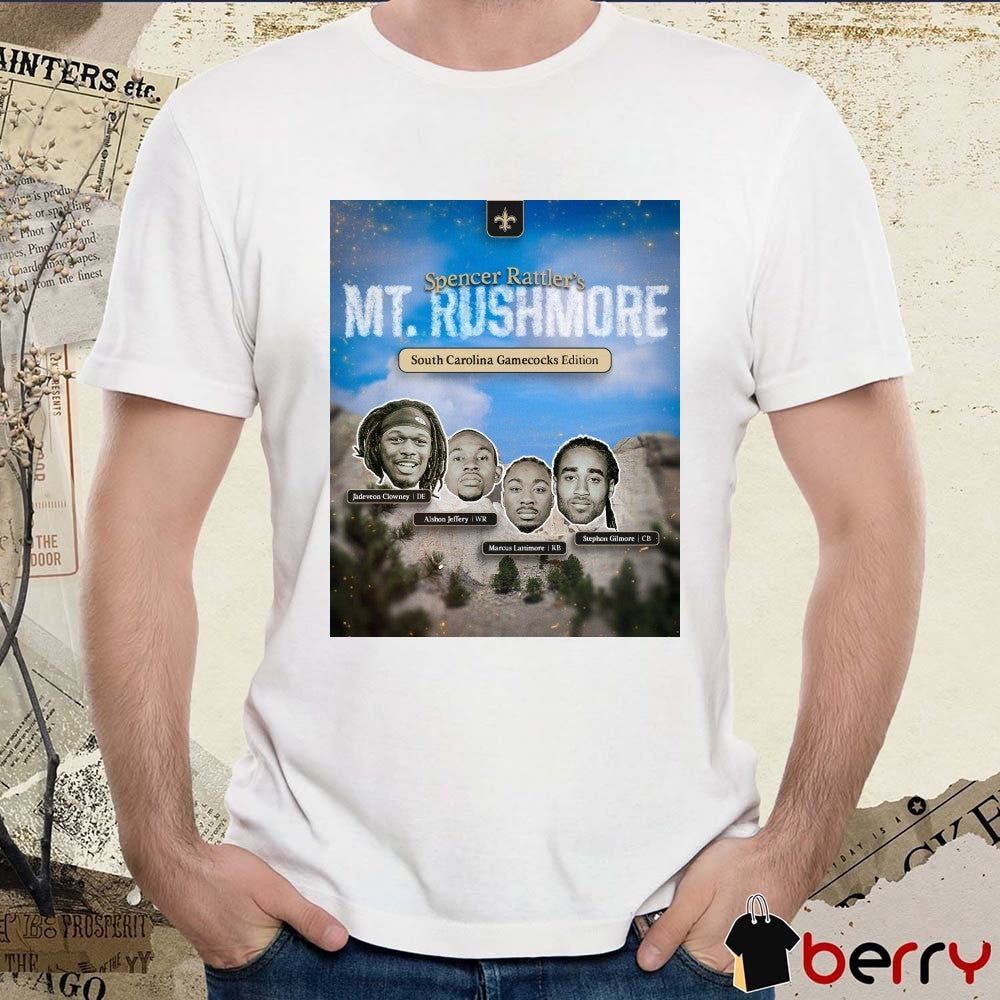 New Orleans Saints Spencer Rattler’s South Carolina Gamecocks Edition Mt. Rushmore Poster t-shirt