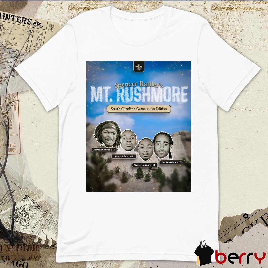 New Orleans Saints Spencer Rattler’s South Carolina Gamecocks Edition Mt. Rushmore Poster t-shirt