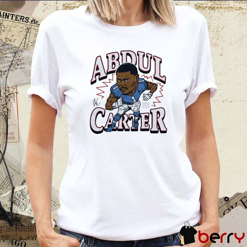New York Giants NFL Football Abdul Carter Caricature Signature 2025 t-shirt