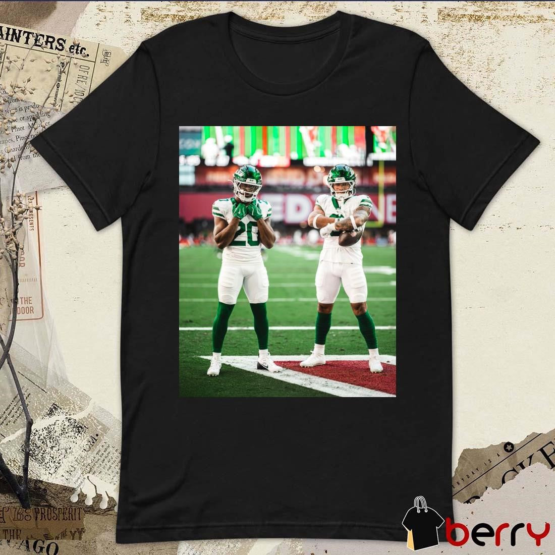 New York Jets NFL Breece Hall Vs Braelon Allen it’s giving album cover Poster t-shirt