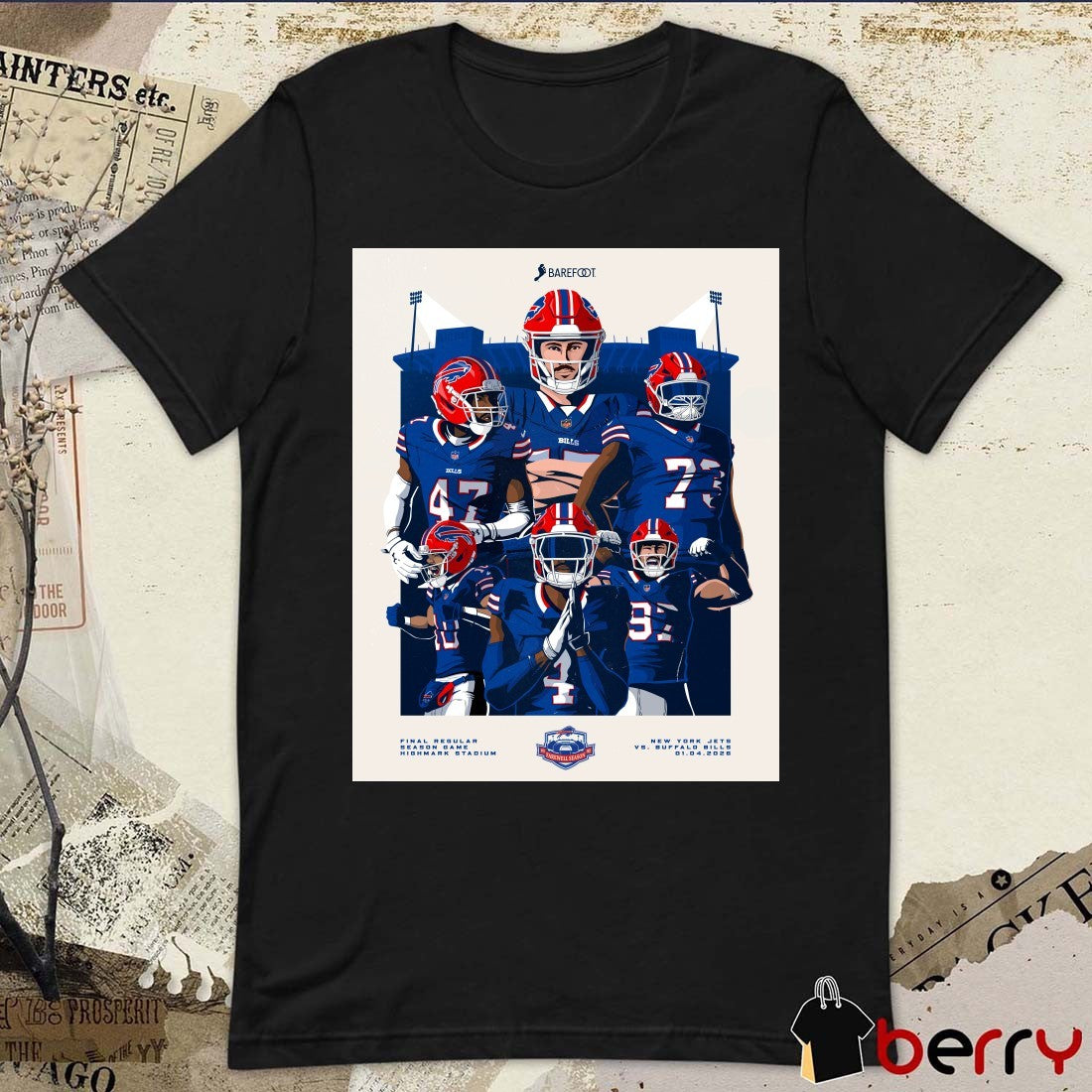 New York Jets Vs Buffalo Bills January 4, 2026 Highmark Stadium Farewell Season Poster t-shirt