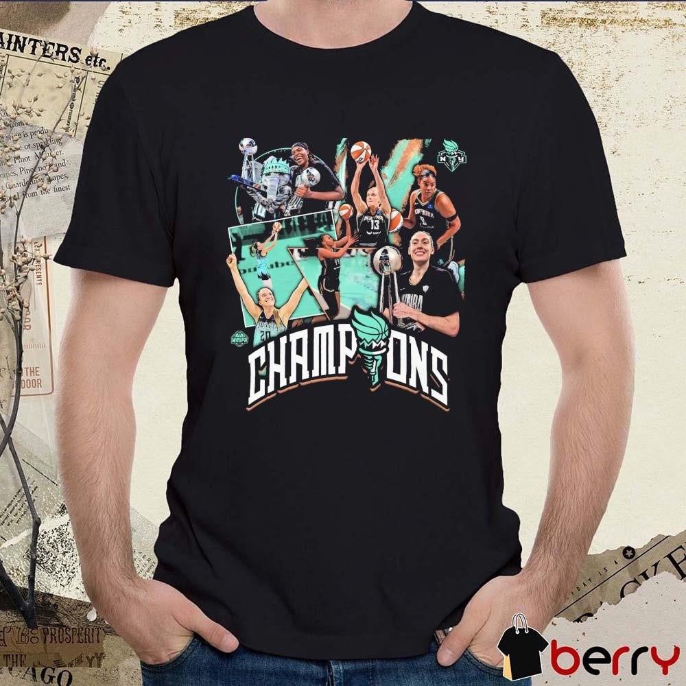 New York Liberty Stadium Essentials 2024 WNBA Finals Champions Crossroads Players t-shirt