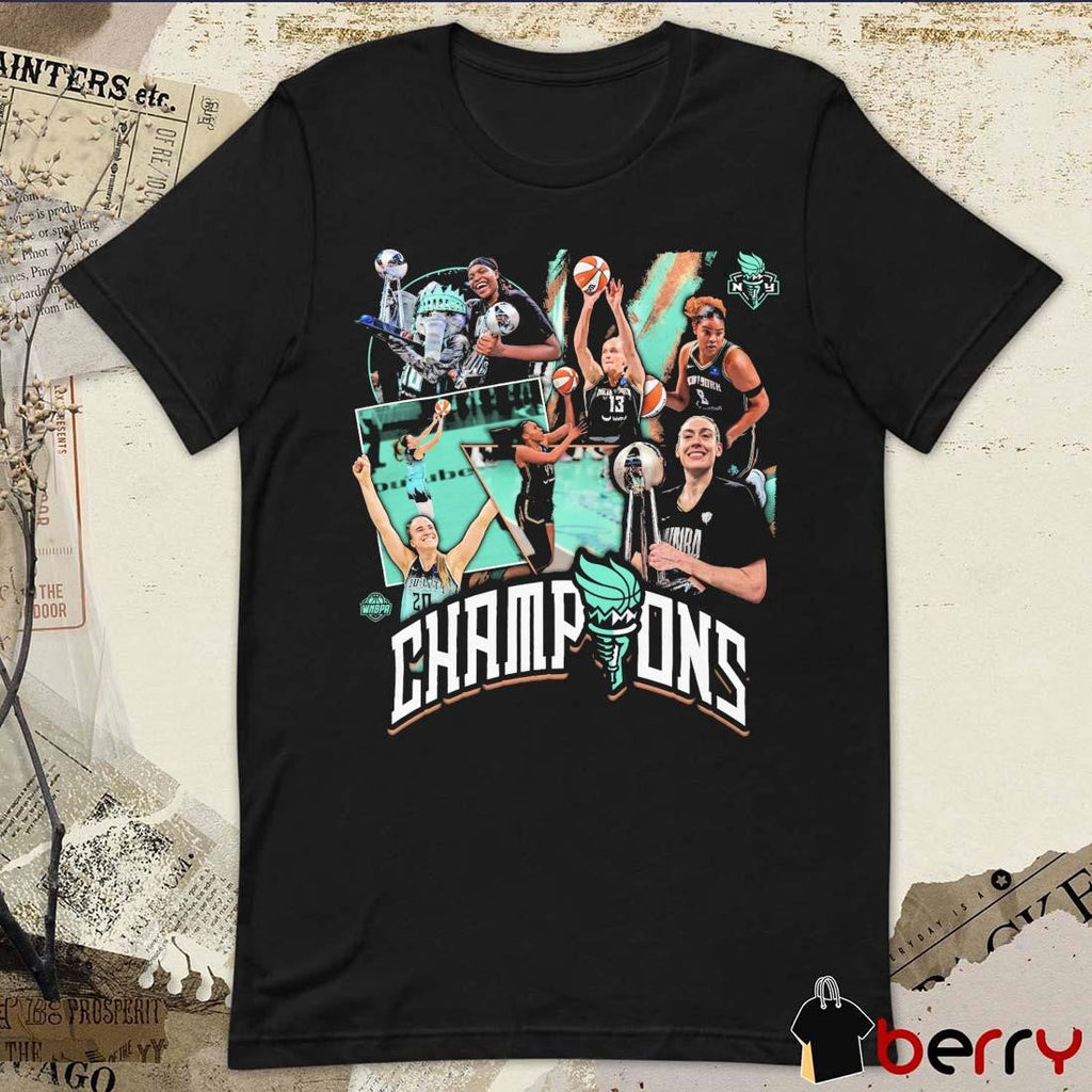 New York Liberty Stadium Essentials 2024 WNBA Finals Champions Crossroads Players t-shirt