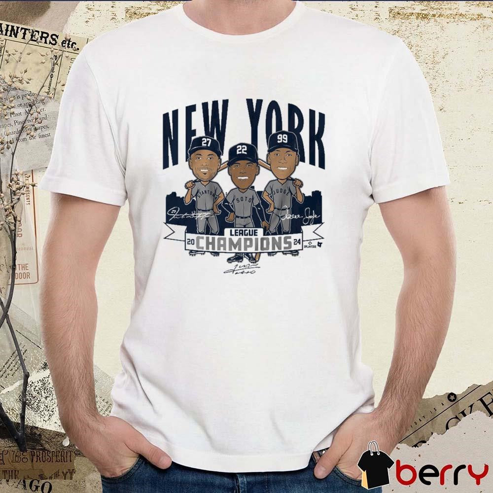 New York Yankees Baseball League Champions Caricatures MLB 2024 Signatures t-shirt