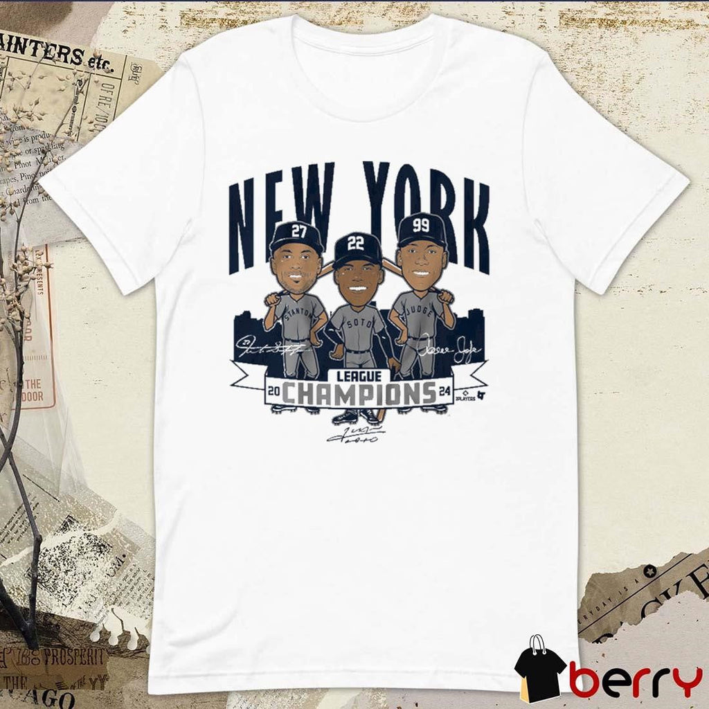 New York Yankees Baseball League Champions Caricatures MLB 2024 Signatures t-shirt