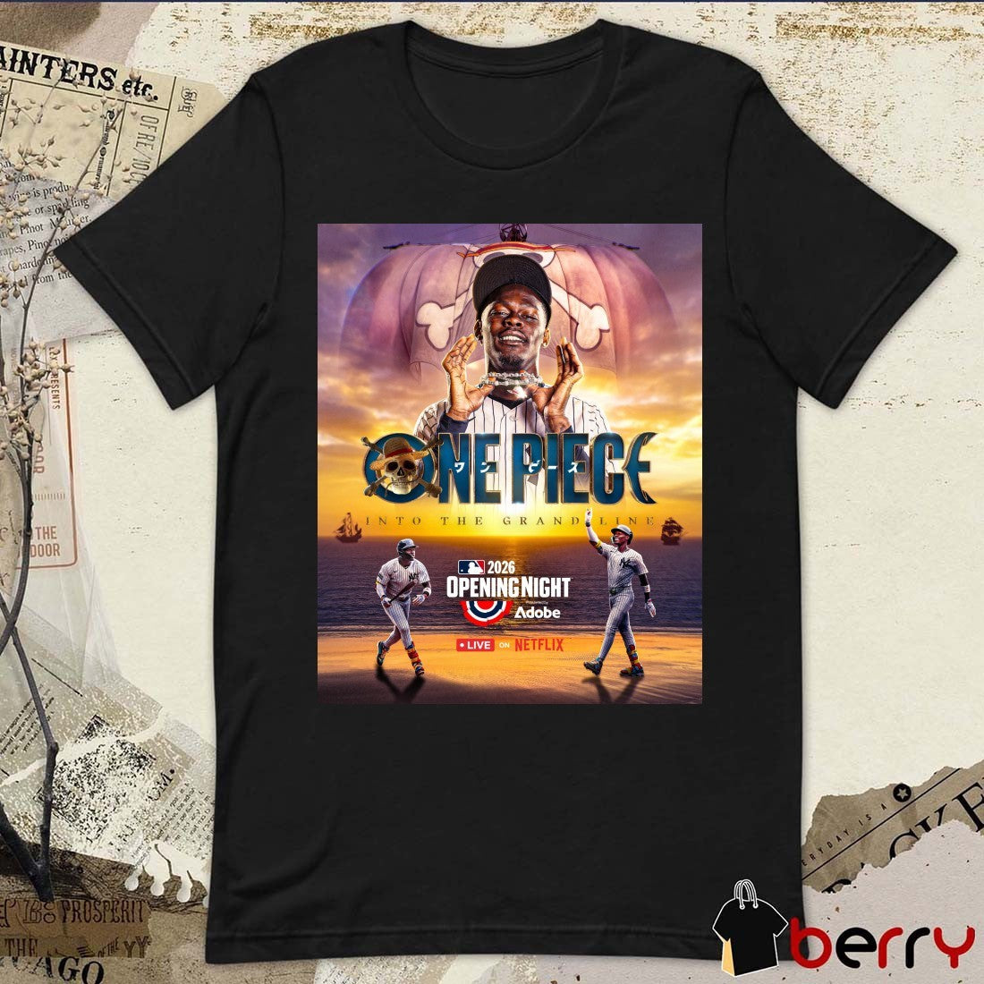 New York Yankees Jazz Chisholm Jr. One Piece Into The Grand Line 2026 Opening Night Poster t-shirt