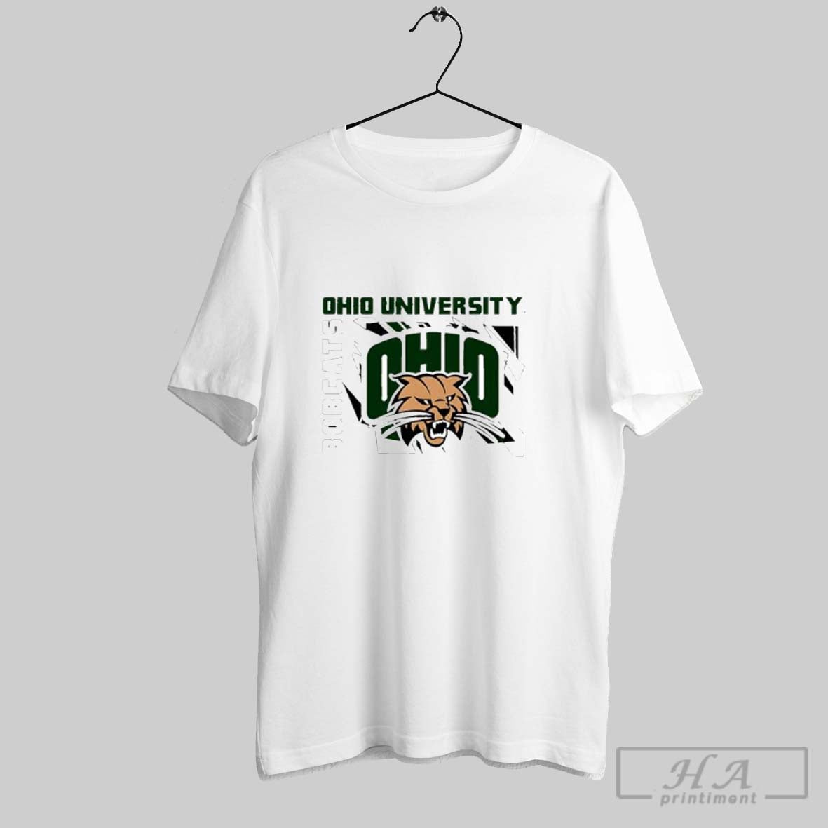 Official Nice Ohio University Bobcats Ohio Bobcat Head Abstract Posters White