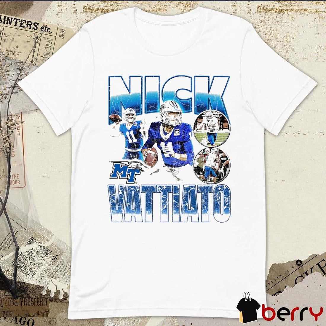 Nick Vattiato Middle Tennessee Blue Raiders 90s Retro Graphic t-shirt