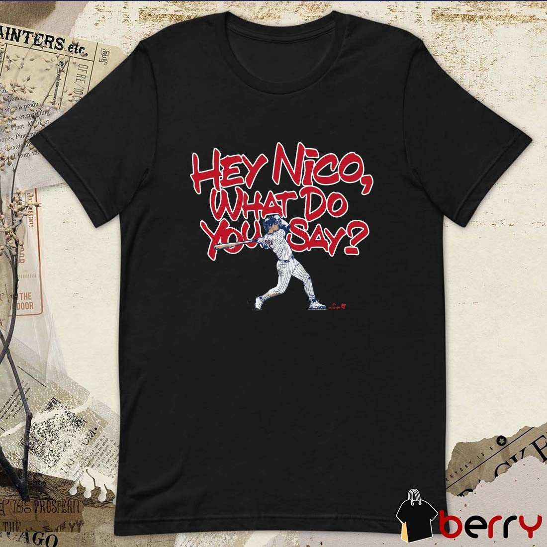 Nico Hoerner Hey Nico What Do You Say Chicago Cubs MLB t-shirt