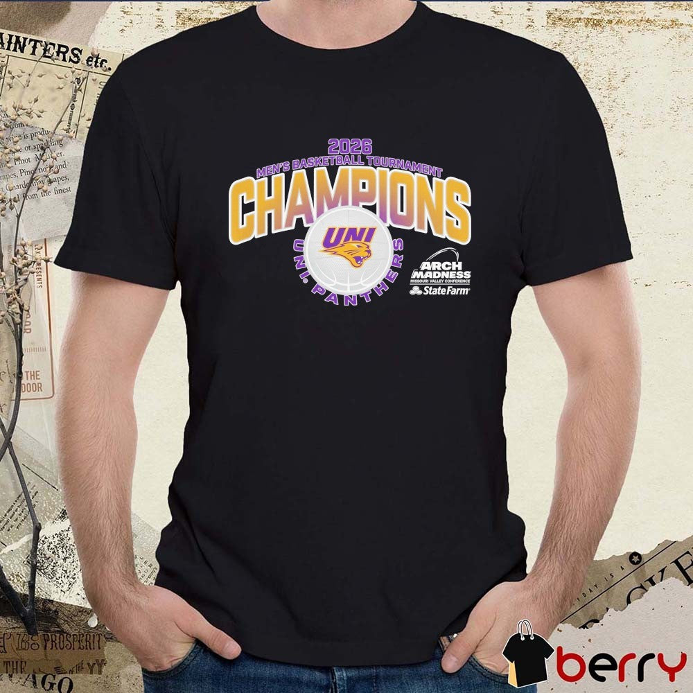Northern Iowa Panthers 2026 MVC Men’s Basketball Tournament Champions Uni Panthers t-shirt