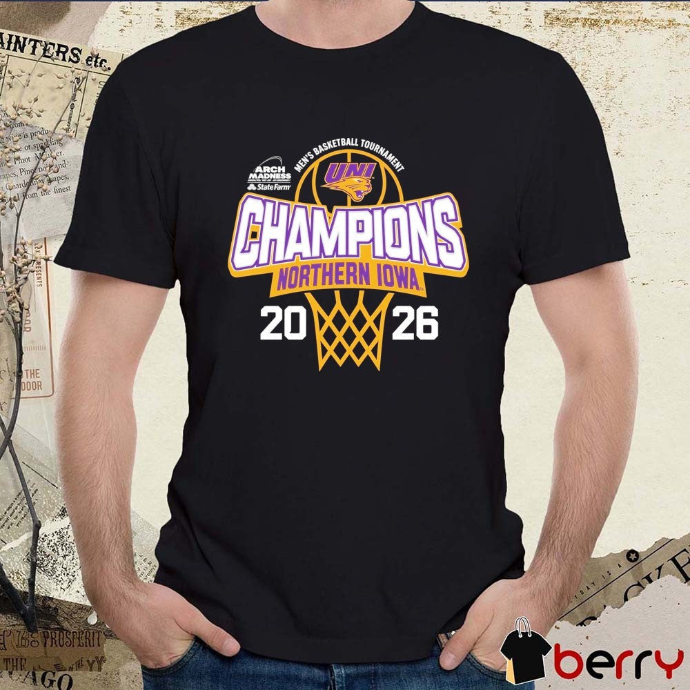Northern Iowa Panthers 2026 MVC Men’s Basketball Tournament Champions t-shirt