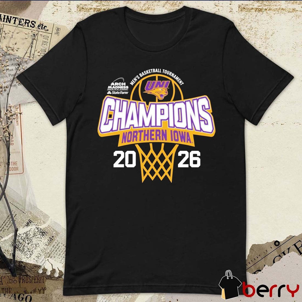 Northern Iowa Panthers 2026 MVC Men’s Basketball Tournament Champions t-shirt