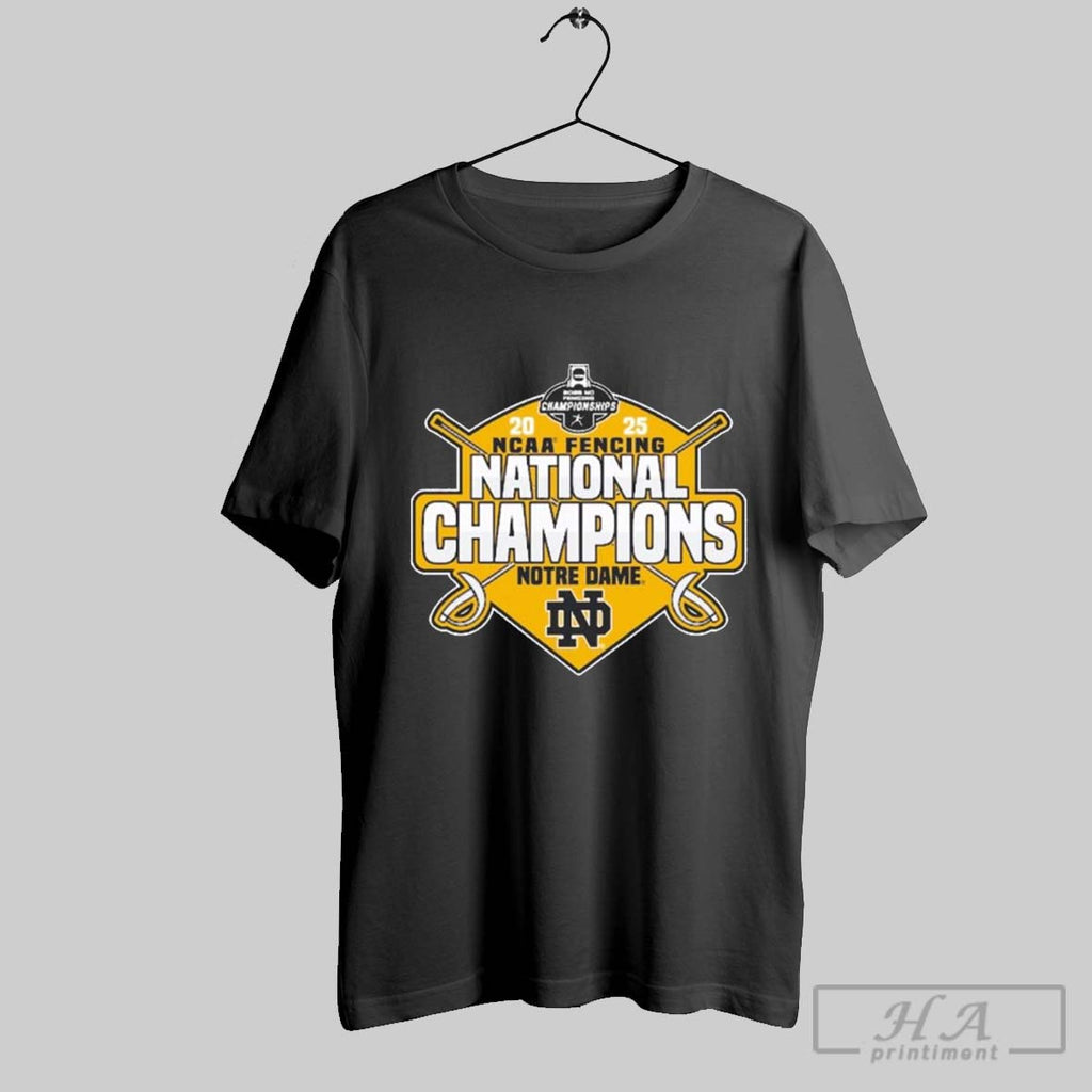 Official Notre Dame Fighting Irish 2025 Ncaa Division I Fencing National Champions Logos