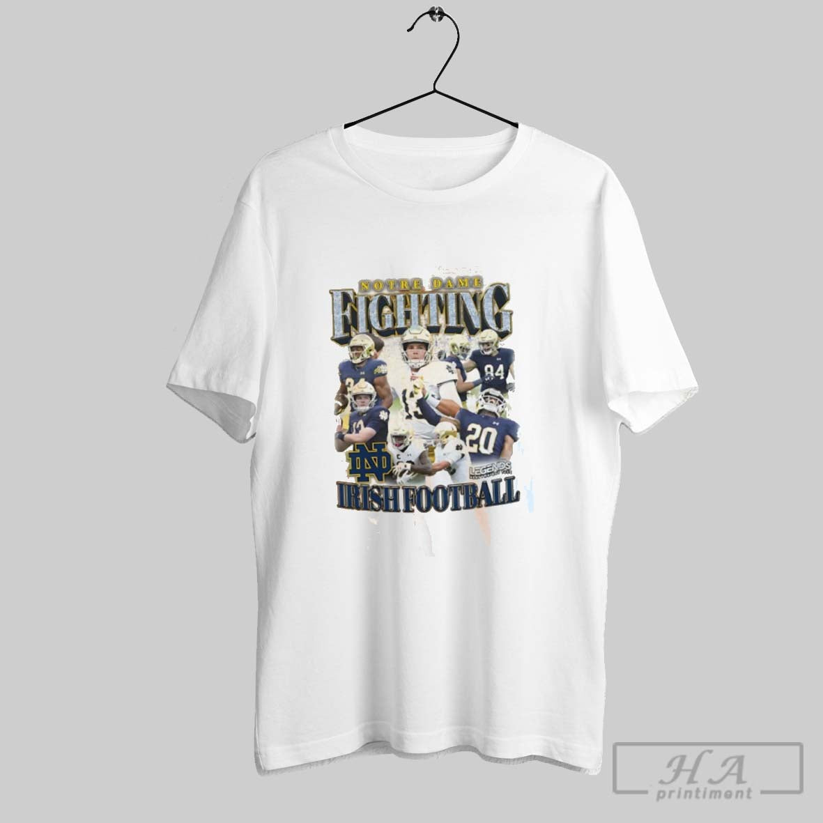 Official Notre Dame Fighting Irish Football Legends All Team Vintage