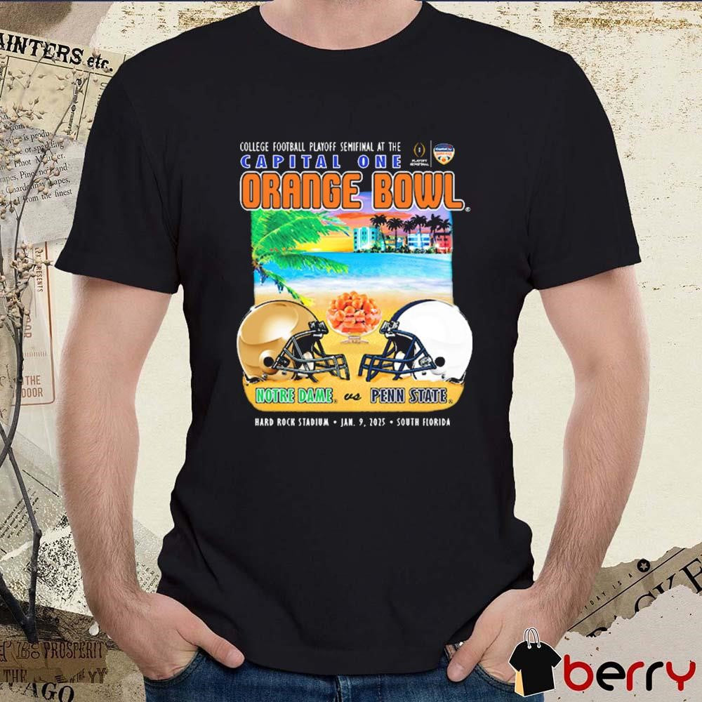 Notre Dame Vs Penn State CFP Semifinal At The Capital One Orange Bowl Hard Rock Stadium 2025 Sobe Showdown Helmet t-shirt