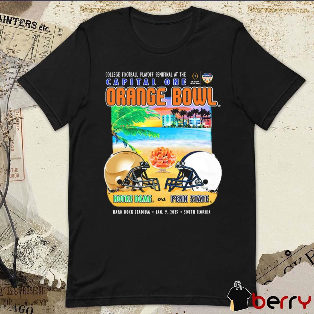 Notre Dame Vs Penn State CFP Semifinal At The Capital One Orange Bowl Hard Rock Stadium 2025 Sobe Showdown Helmet t-shirt