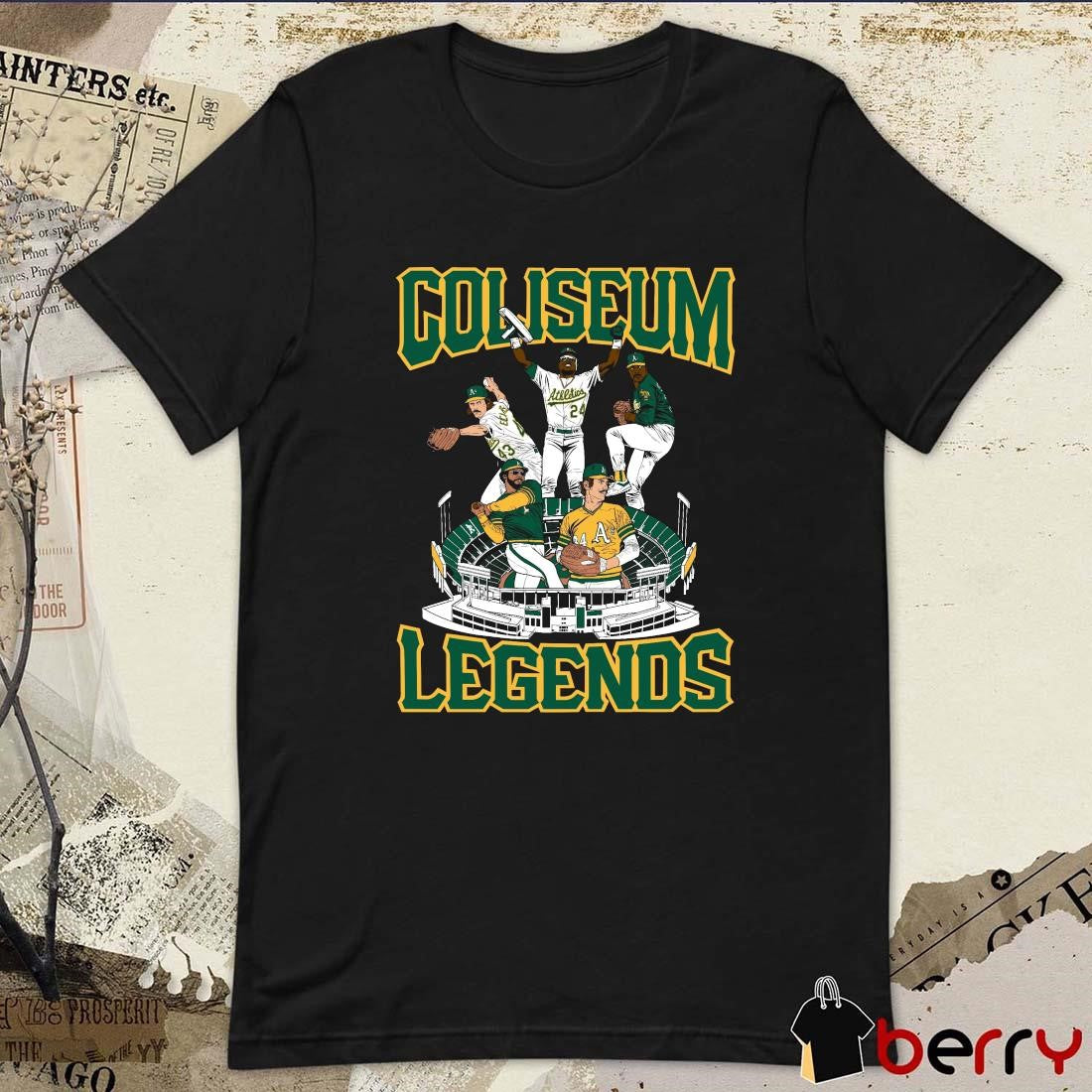 Oakland Athletics A’s Coliseum Legends Caricature t-shirt