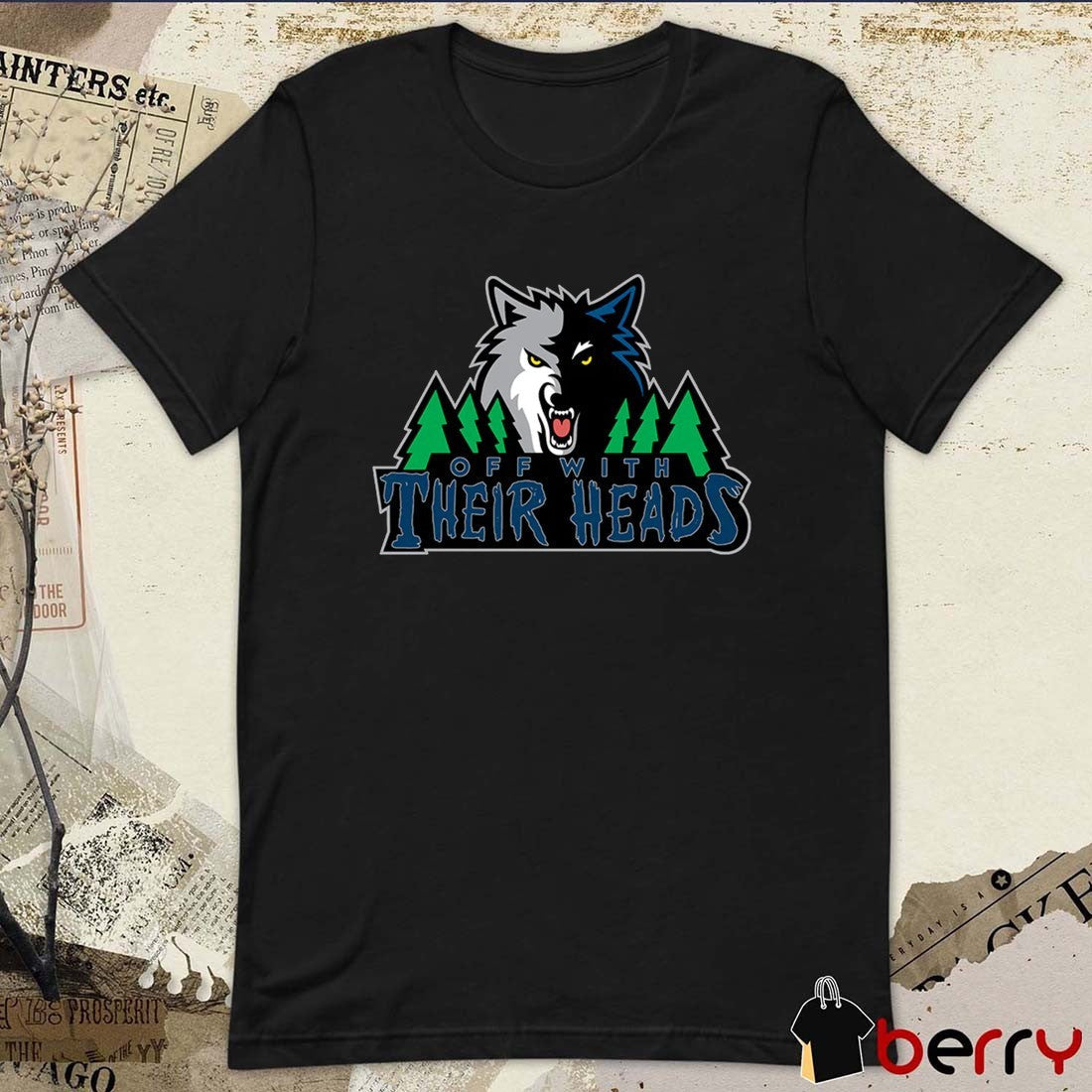 Off With Their Heads Wolves Minnesota Timberwolves Basketball Logo t-shirt