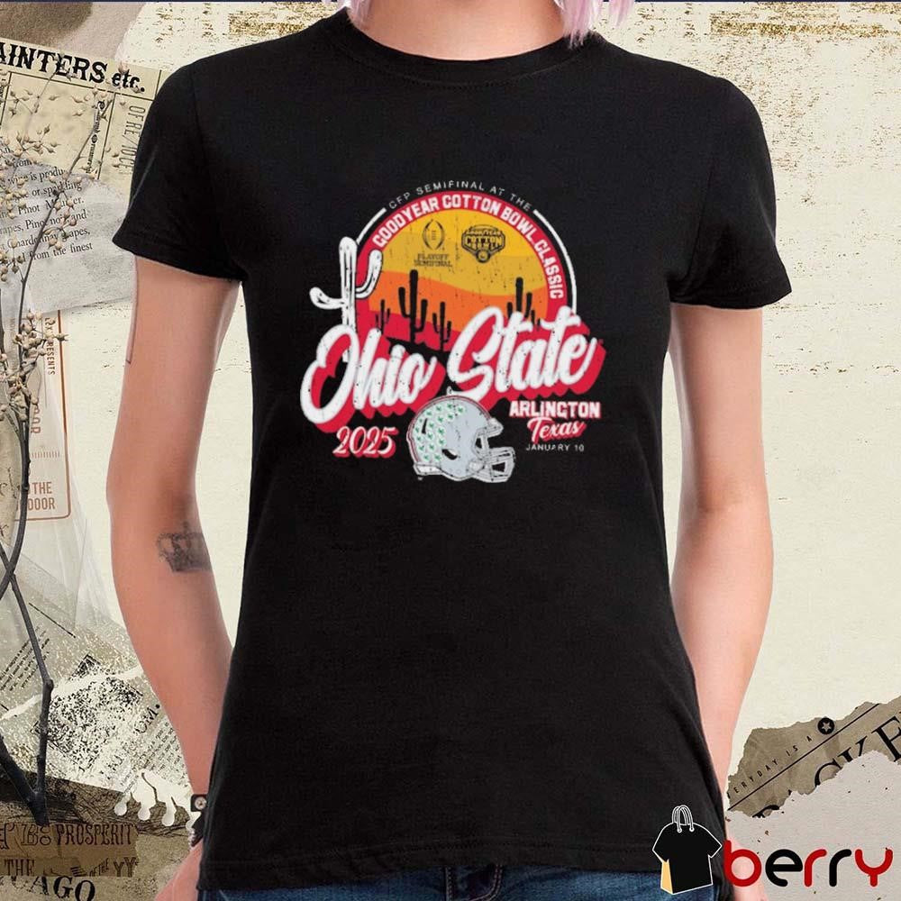 Ohio State Buckeyes 2025 College Football Playoff Semifinal At The Goodyear Cotton Bowl Classic Arlington Texas Jan 10 Vintage NCAA t-shirt