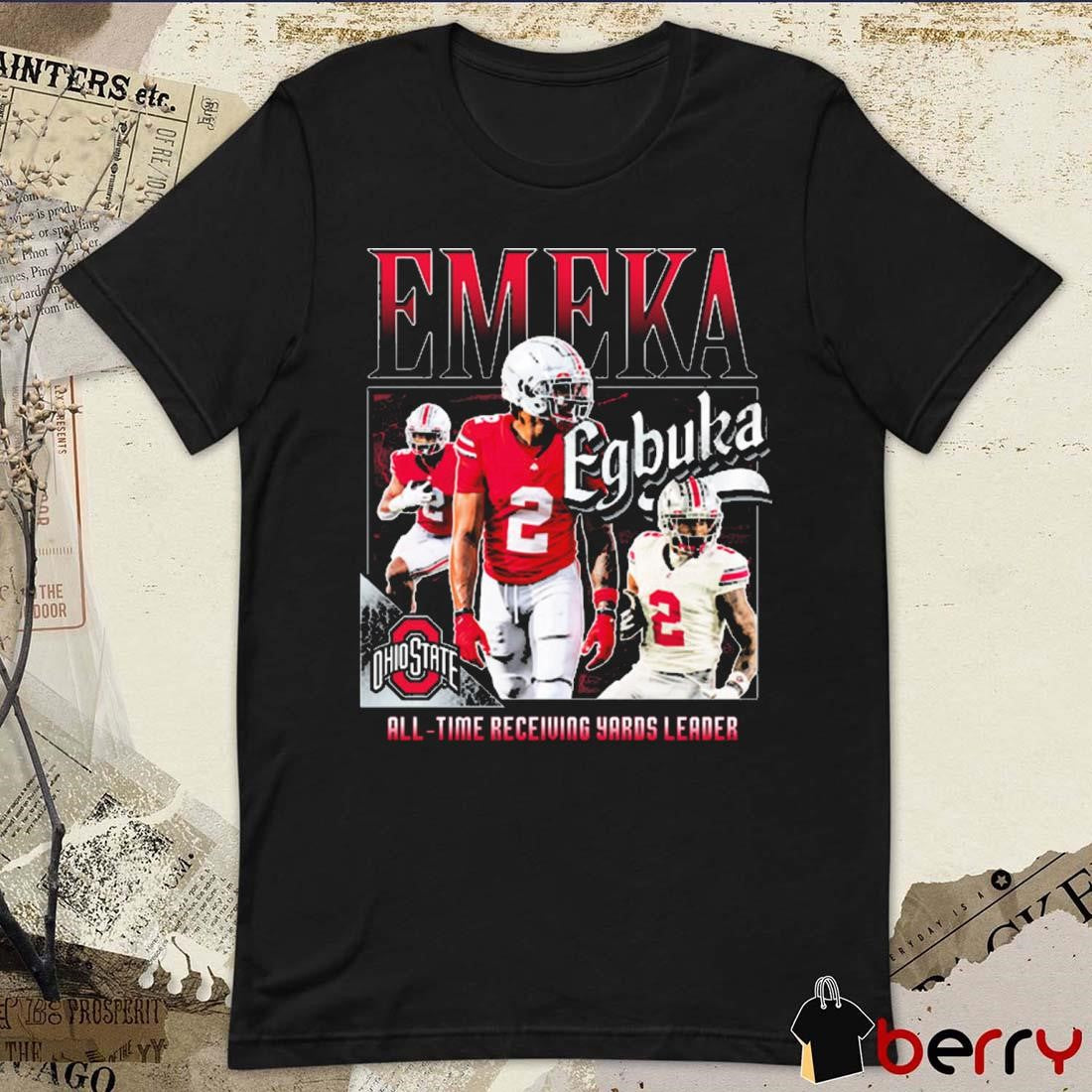 Ohio State Buckeyes Football #2 Emeka Egbuka All-Time Receiving Yards Leader Painting t-shirt