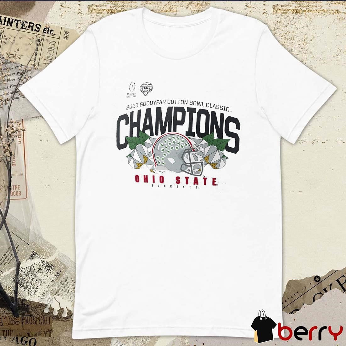 Ohio State Buckeyes NCAA 2025 Goodyear Cotton Bowl Classic Champions Playoff Semifinal Helmet t-shirt